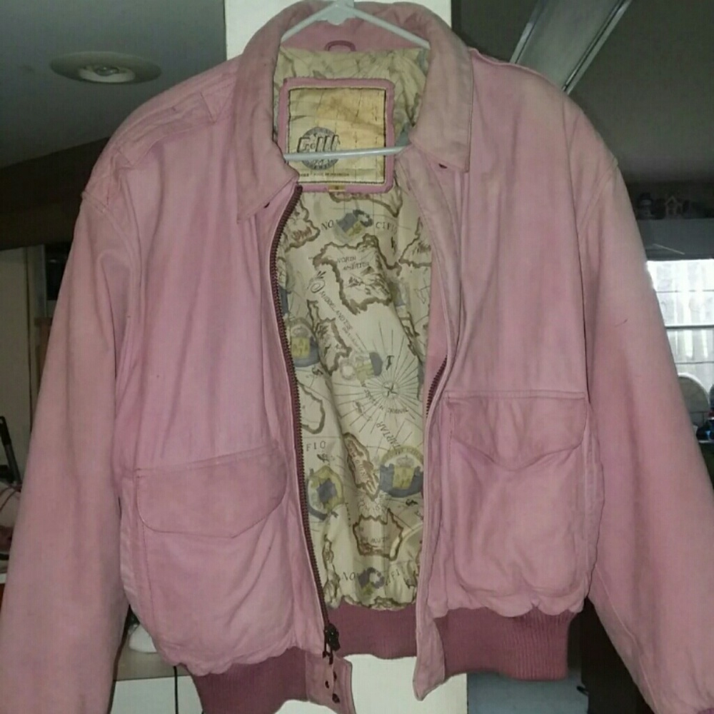 Pink leather jacket